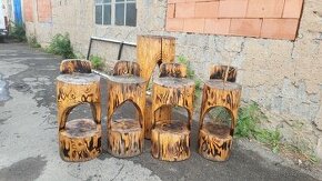 zahradní nábytek - stůl a barové židle