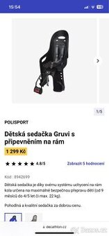 Dětská sedačka na kolo