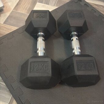 2x jednoruční činka Sharp Shape HEX 12 kg - 1