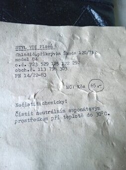 Škoda 120, chladícova přikrývka škoda 120