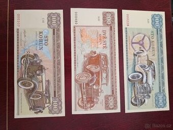 SADA 12 ks PAMĚTNÍCH BANKOVEK AUTOMOBILU "ZAPADLÍK"