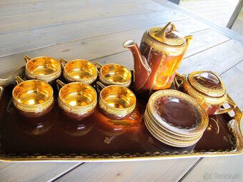 Pozlacený starožitný porcelánový servis DONATELLO