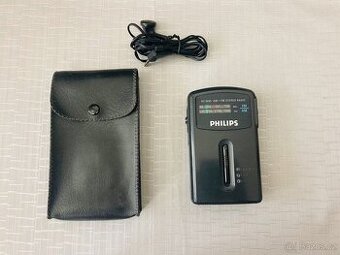 Retro kapesní rádio Philips + sluchátka a pouzdro
