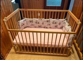 Dětská postýlka polohovatelná 95x125cm - nepoužité