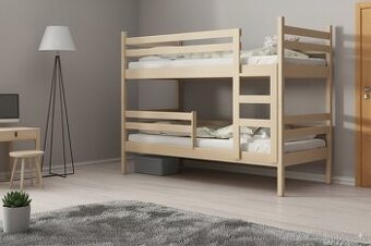NOVÁ patrová postel palanda dřevo BOROVICE + 2x MATRACE
