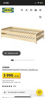 Postel rozkladaci 2 ks drevena Ikea