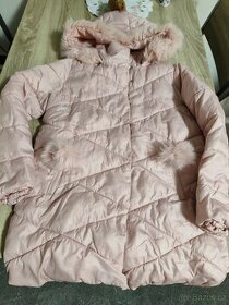Pěkná zimní bunda, kabátek růžová vel. 134-140 - 1