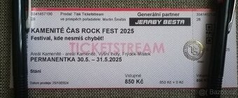 Vstupenka Kamenité Čas Rock Fest