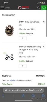 Racingdiff vložka samosvor e46 188K