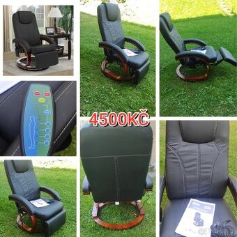 Relaxační polohovatelné masážní křeslo s vyhříváním
