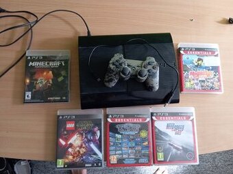 Playstation 3+Ovladač+4Hry+Nabíječka na ovladač
