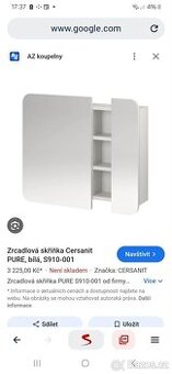 Zrcadlová skříňka Cersanit PURE – bílá (S910-001)