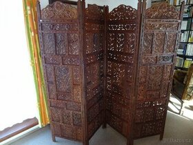 prodám orig. indický dřevěný paraván - 1