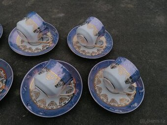 Predám zlato-modro-biela porcelánová sada