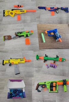 Nerf zbraně různé druhy (7 kusů)