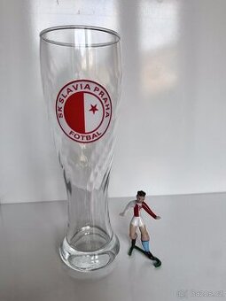 Pohár na pivo a skleněná postavička SLAVIA PRAHA - 1