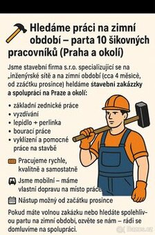 🔨 Hledáme práci na zimní období v Praze.