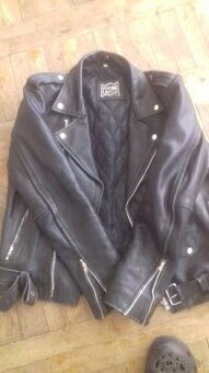 Kožená motorkářská bunda