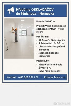 Montéri, Obkladači, Truhlaŕe, Elektrikáŕe, Lešenaŕe