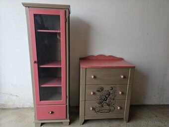 Komoda a vitrína SHABBY