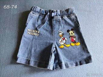 Kojenecké džínové kraťasy s Mickeym, vel. 74