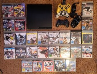 PS3, TRI OVLADAČE, KAMERA A HRY