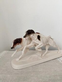 Hertwig chrti psy porcelánová soška