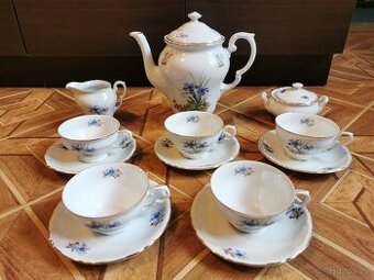 Starý kávový servis Epiag Loket s květinovým motivem