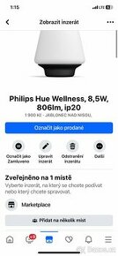 Philips Hue Wellness, 8,5W, 806lm, ip20