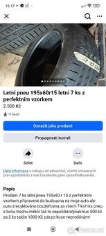 Letní pneu 195x60r15