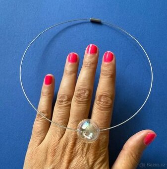 Orig. skleněný náhrdelník, Ko-ra-le, sleva 590 Kč