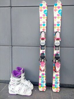 Dívčí lyže ROXY, 110 cm + lyžáky