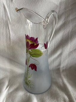 Starožitné ručně malované sklenice se džbánem
