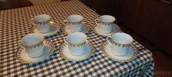 Retro kávová sada Thun Athos – 6 ks, pozlacený dekor