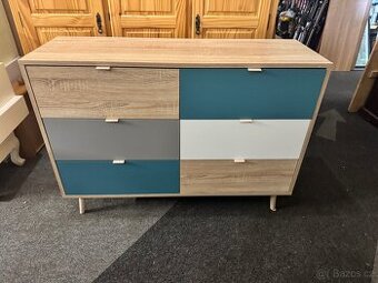 Krásná 6-šuplíková komoda Dub sonoma Jako nová