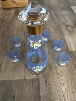 Skleněná likérová sada retro