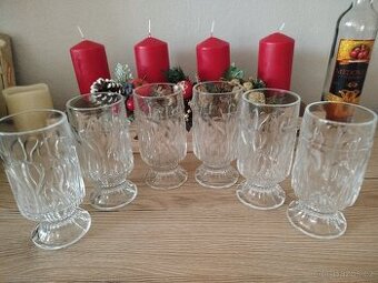 Retro sklenice vzor plameny