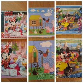 Puzzle Mickey Mouse a Peppa Pig (3 Sady x 30 ks)