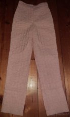 Dámské zateplené růžové kalhoty, pas cca 64, délka cca 105