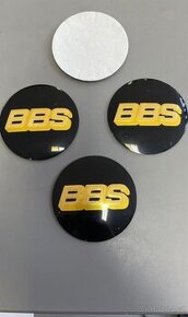 Středové pokličky / samolepky alu kola BBS 70mm Zlaté/černé