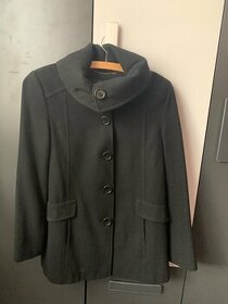 DÁMSKÝ JARNÍ VLNĚNÝ ČERNÝ KABÁTEK,zn: H & M,VEL.40/42