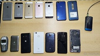 Mix mobilních telefonů (Apple, Samsung, Huawei a další)
