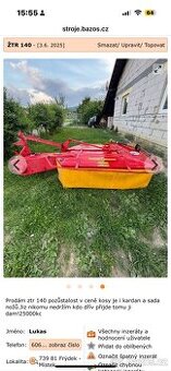 Prodám bubnovou sekačku ZTR 140 - 1