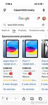 Apple iPad 11" 128GB Wi-Fi modrý (2025)