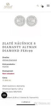 Náušnice Altman daimond FE 8199