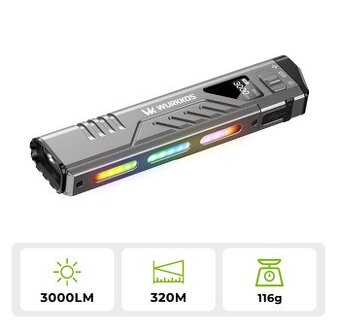 Wurkkos TD11 chytrá OLED 3000L,USB-C,RGB novinka