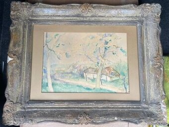 Leopold Trávník – Krajina – 55x40 cm – akvarel na papíru