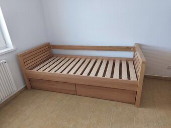 Postel jednolůžko s úložnými šuplíky