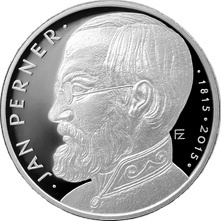 Pamětní stříbrná mince ČNB 2015 Jan Perner PROOF - 1