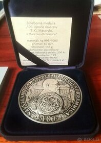 Strieborná medaila T. G. Masaryk v kremnickej mincovni - 1